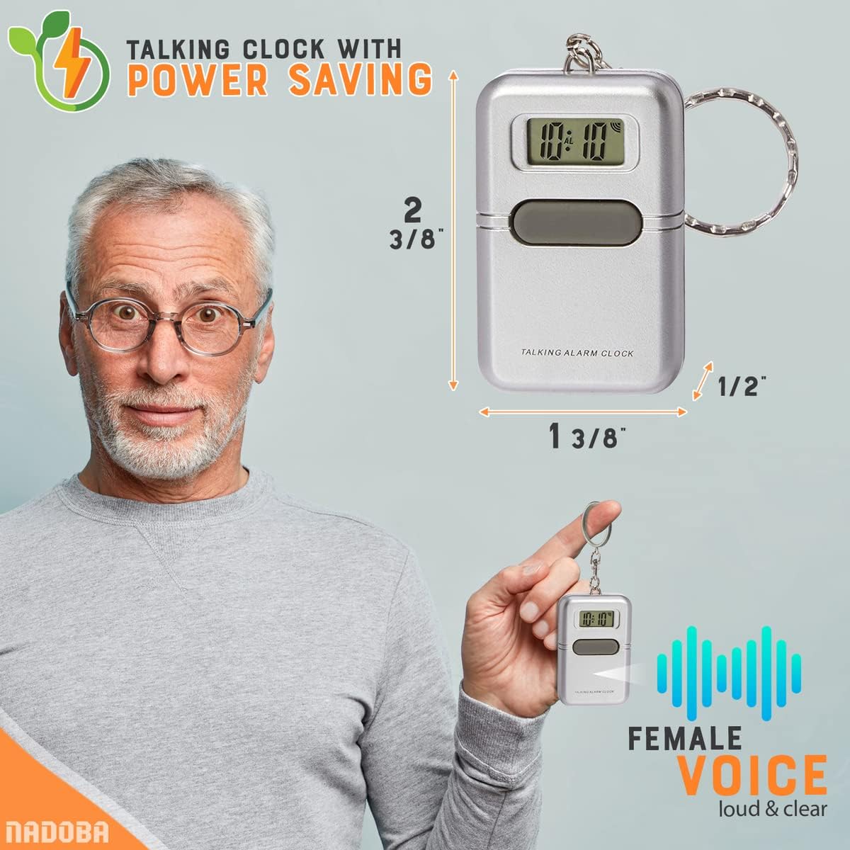 Talking Clock For Blind Keychain Alarm